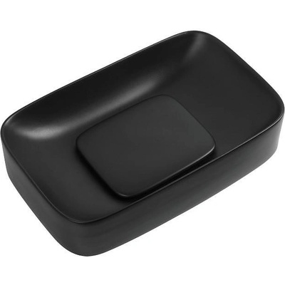 Inter Ceramic Мивка за баняCARLINO 901MB, Inter Ceramic, монтаж върху плот, порцелан, черен мат, 37.5х14.5х60см (901MB)