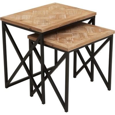 Premier Housewares Странични масички в комплект 2 бр. от масивна ела 38x51 cm Kickford - Premier Housewares (2406178)