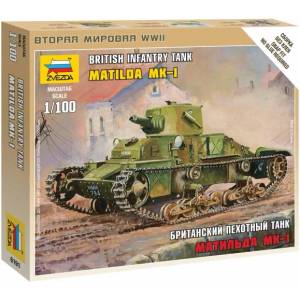 Zvezda Snap Kit танк 6191 - Британски лек танк "Матилда Mk I" (1: 100)