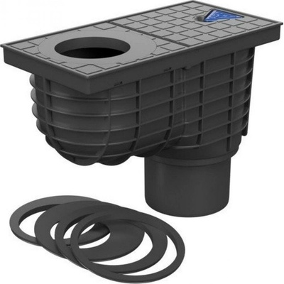 Chudej Strešný lapač Kanalizačná vpusť spodná univerzálna odtok D110/D125 mm čierna KV110125