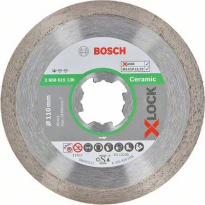 Bosch Accessories 2608615136 X-LOCK Standard for Ceramic diamantový řezný kotouč Průměr 110 mm Ø otvoru 22.23 mm do kame