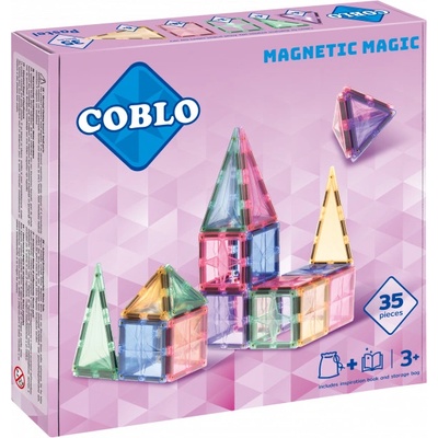 COBLO - Magnetická stavebnice 35 ks - Pastel