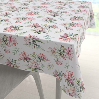 Biante Teflonový čtvercový ubrus TF-134 Akvarelové květy rododendronu na bílém 90x90 cm