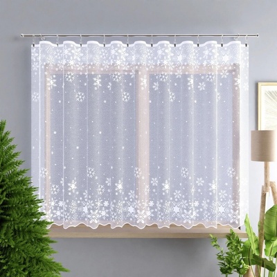 Záclona žakárová, Polárka metráž, biela 130 cm