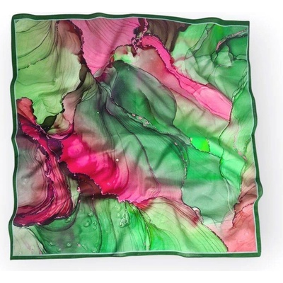 Classic Scarf bavlněný šátek v duhových zelených a růžových barvách