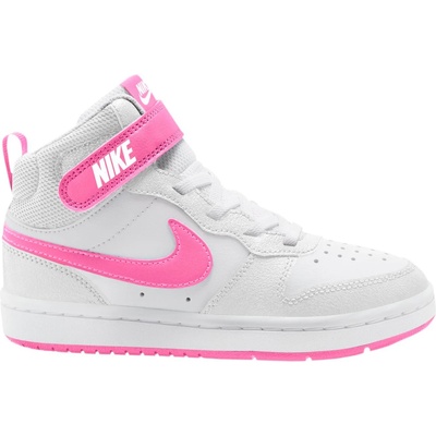 Nike Детски маратонки Nike Kid's Court Borough Mid 2 PSV Sneakers - White / Playful Pink - размер 33 (EU) (702-6313-0319)
