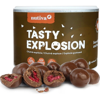 NUTIVA Lyofilizované maliny v mliečnej čokoláde Tubus 150 g