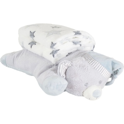 Cangaroo Бебешко одеяло с възглавница Cangaroo - Sleepy Bear, 90 х 75 cm, сиво (111961)