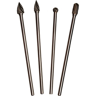 BGS technic 101 Frézy HSS na kov, různé tvary, extra dlouhé 150 mm, sada 4 ks - BGS