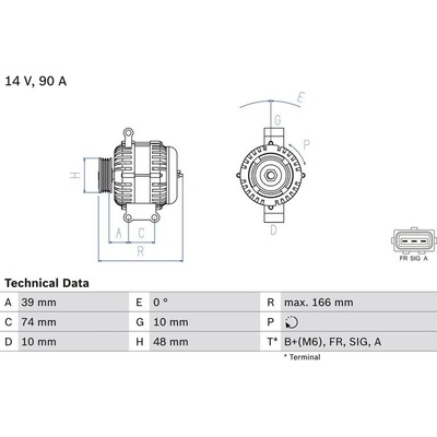 BOSCH 0 986 049 980 generátor (0986049980)