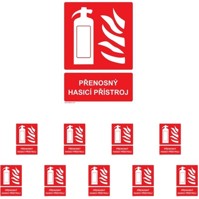 Walteco Přenosný hasicí přístroj (včetně textu) 148x210mm, formát A5, samolepka Množství: 10 ks , 20060BP2