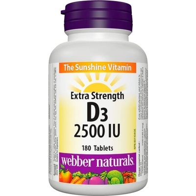 Webber Naturals Витамин D3 2500 IU 180 таблетки | Webber Naturals (3593 WN)