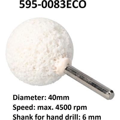 Tip-topol - Полша Абразивна топка за гуми o40мм - диаметър на стъблото 6мм ; tip-topol 595-0083eco