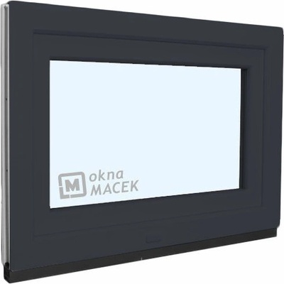 KNIPPING Plastové okno - 70 AD, 600x500 mm, S, antracit Sklo: čiré, Barva, imitace: antracit/bílá (jednostranně)