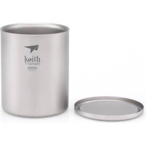 Keith Titanium Double-Wall Tit. Mug 450 ml Цвят: сив