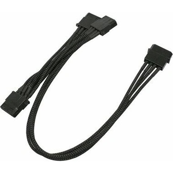 Nanoxia 4-pin Molex 3x4-pin adaptér 30cm čierna / 9-1-008 / Single sleeve NX43A30