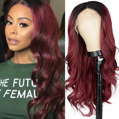 Vlnitá parochňa Vivien so sieťkou Lace Front fialová