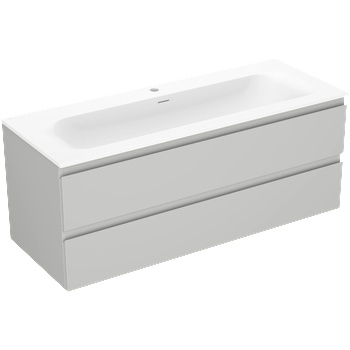 Mexen Orio шкаф за баня 120 см с мивка Vela, 2 чекмеджета, сив мат/бял мат (91A10-12047-2-BFF62-W23M01)