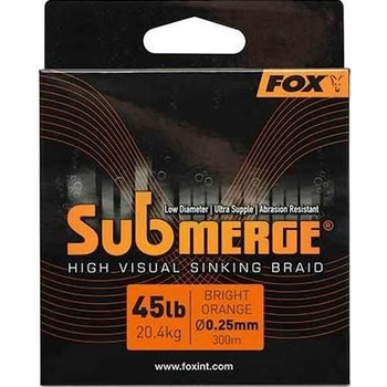 Fox Šňůra Submerge Submerge Orange Sinking Braid 300m 0,25mm