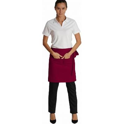 CG Workwear Gastro zástěra Roma s kapsami odolná proti pomačkání Zelená lahvová CGW1262