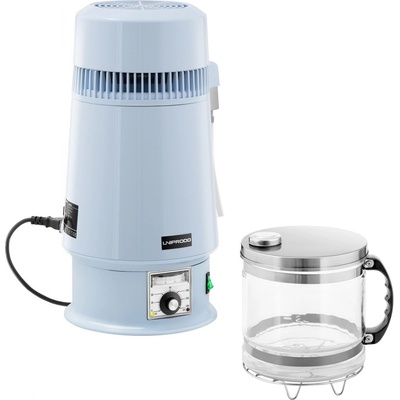 Uniprodo Destilátor vody nastaviteľná teplota sklenená kanvica UNI-WD-250 4 L