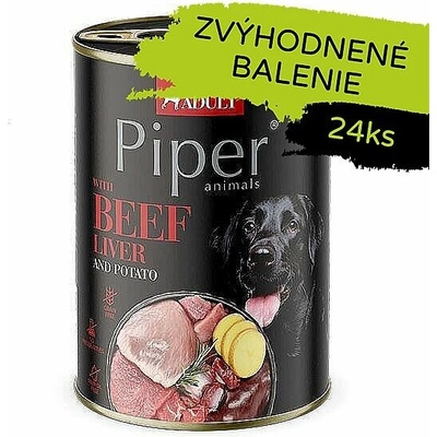 Piper konzerva pre psov s hovädzou pečienkou a zemiakmi 24 × 400 g