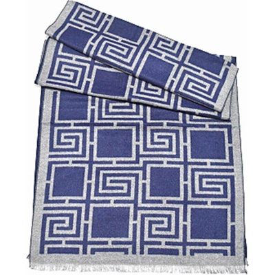 Hedvábná šála česaná unisex-block plaid a čára