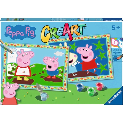 Ravensburger Комплект за рисуване по номера Ravensburger CreArt - Пепа Пиг (23570)