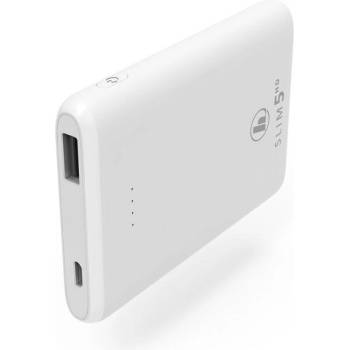 ВЪНШНА БАТЕРИЯ hama slim 5hd, 5000 mah, lipolym, usb-a, БЯЛ