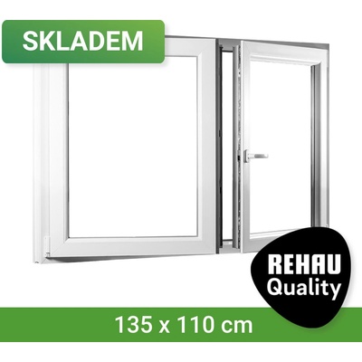 SKLADOVÁ-OKNA.cz se štulpem trojsklo REHAU Smartline+ 1350 x 1100