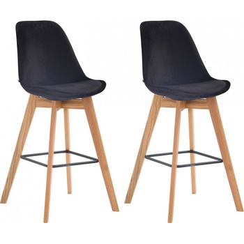 Design-Shop Metz samet Černá / natura 2 ks