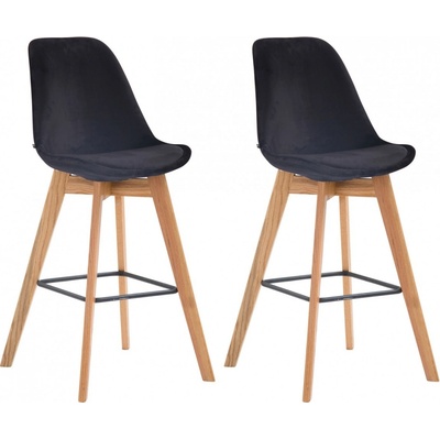 Design-Shop Metz samet Černá / natura 2 ks