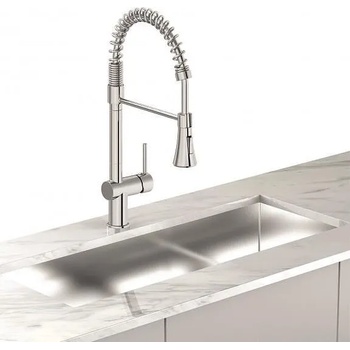 Смесител за кухня ICF 7561017C NEW, месингов, хром, с изтеглящ се душ с две функции, 51x23.5см (7561017C NEW)