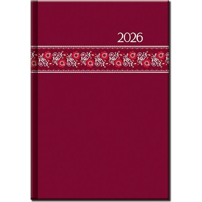 Folk A5 Týždenný 2026 červený