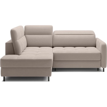 Eltap Светлокафяв кадифен разтегателен ъглов диван с място за съхранение (ляв ъгъл L форма) Barea - ELTAP (CO-BAR-LT-18SO)