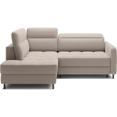 Eltap Светлокафяв кадифен разтегателен ъглов диван с място за съхранение (ляв ъгъл L форма) Barea - ELTAP (CO-BAR-LT-18SO)