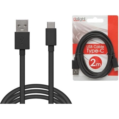 Delight 55550BK-2 USB type-C, 2m, černý
