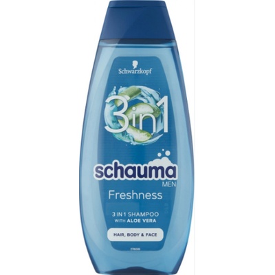 Schauma Men Freshness 3v1 šampon na vlasy tvář i tělo pro muže 400 ml