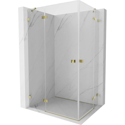 Mexen Lunar Duo душ кабина двойна лява 80 x 75 см, прозрачна, златна - 834-080L-075P-50-00 (834-080L-075P-50-00)
