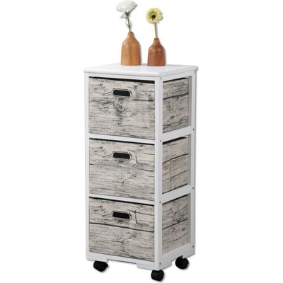 Kesper Pojízdný regál se 3 boxy 78 x 32 x 31 cm