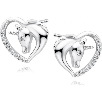 Lafira stříbrné náušnice Heart Unicorn Z1730