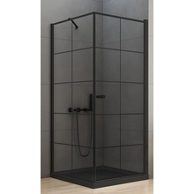 New Trendy New Soleo Black 90x90 cm obdĺžniková čierna polomatné/vzorované sklo D-0285A/D-0121B