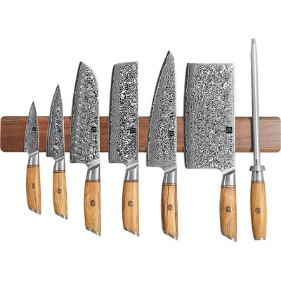 Magnetická lišta na nože 50 cm - ořech XinZuo – Zboží Mobilmania