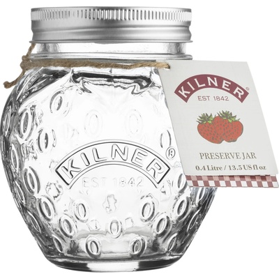 Kilner Ozdobná zavařovací sklenice ve tvaru jahody, 400 ml 0025.582