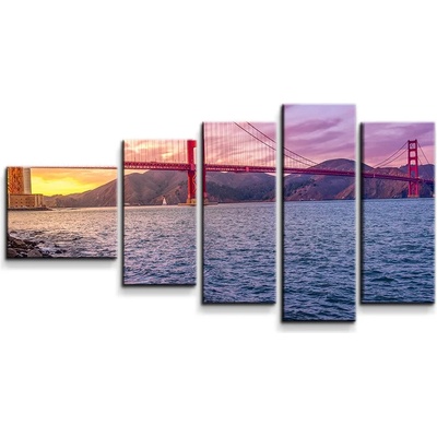 Sablio Obraz - 5-dílný Golden Gate 5 - 100x60 cm
