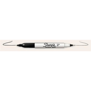Sharpie Алкохолен маркер, коничен, с два края, SHARPIE "Twin Tip", черен S0811100 (S0811100)