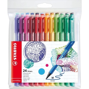 STABILO Комплект флумастери, Stabilo, pointMax ST488/24-01, 24 цвята (ST488/24-01)