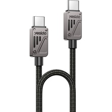 Yesido CA196 opletený nabíjací a dátový USB-C na USB-C 1,2m tmavo šedý