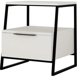 ASIR GROUP Бяло нощно шкафче с рафтове Pal - Kalune Design (855DTE3547)
