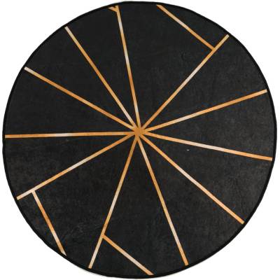 Pure Line Home Кръгъл килим MARSA Геометрична абстракция Black & Gold